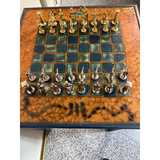 Vintage Game Chess Table With 2 Drawers For Sale - Image 4 of 5