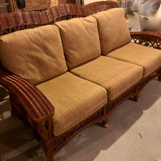 1980s Lane Furniture Wicker Sofa Chairish