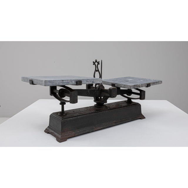 19th Century French Iron & Marble Scale For Sale - Image 11 of 18