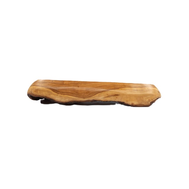 Hand-Carved Peruvian Olive Wood 3-Section Serving Bowl With Live Edge 18.75"l For Sale - Image 11 of 15