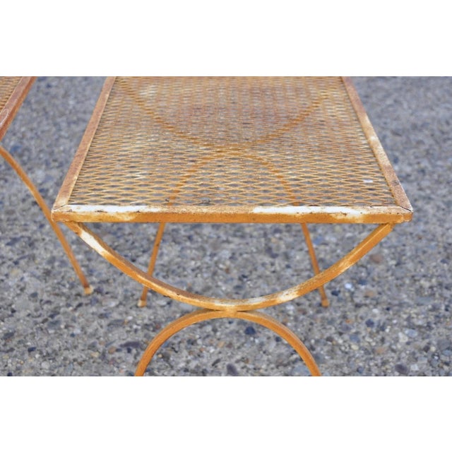 Vintage Salterini Style Mid Century Modern Wrought Iron Nesting Side Tables - Set of 3 For Sale In Philadelphia - Image 6 of 11