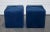 Art Deco Blue Velvet Touch Fabric Blue Stools, Set of 2 For Sale - Image 5 of 8