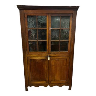 19th Century Antique American Primitive Corner Cabinet For Sale