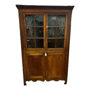 19th Century Antique American Primitive Corner Cabinet