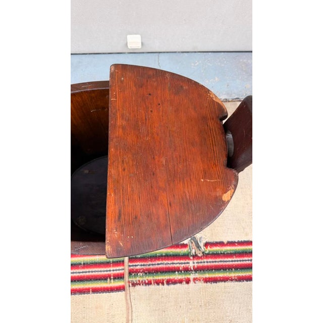 Antique Pennsylvania Pine Wash Basin Barrel With Hinged Lid, Converted to Side Table, Circa 1840s For Sale - Image 6 of 18