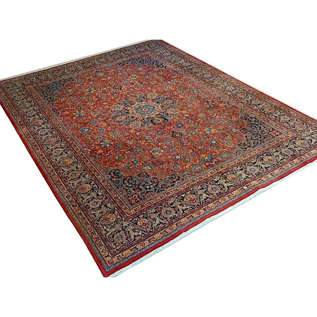 Maroon Vintage Kashan Rug, 1980s For Sale - Image 8 of 12