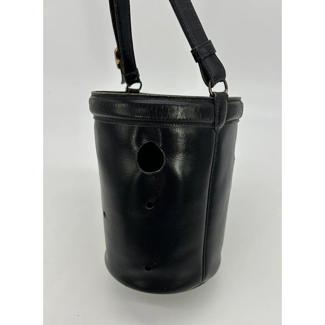 Hermès Hermes Vintage Black Box Calf Leather Mangeoire Bucket Bag For Sale - Image 4 of 12