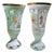 Antique Bohemian Blue Opaline Glass Goblets with Gilt Rims and Florals, Set of 2 For Sale