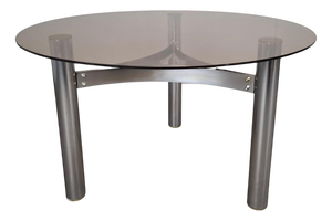 Mid-Century Modern Czechoslovak Smoked Glass Coffee Table in Chrome Metal, 1970s
