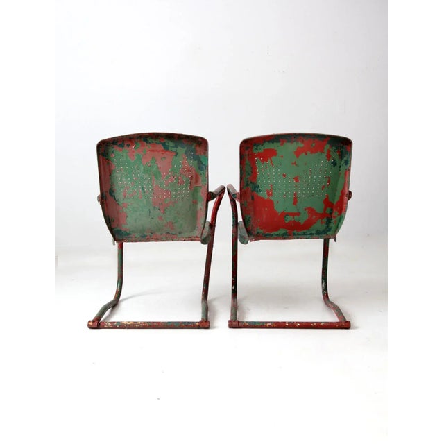 Mid-Century Metal Patio Chairs - A Pair For Sale - Image 9 of 11