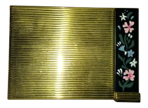 Vintage Volupte Brass Powder Compact and Lipstick Holder