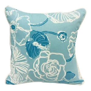 18” X 18” Lilly Pulitzer Dahlia Sky Blue Floral Linen Cotton Pillow Cover