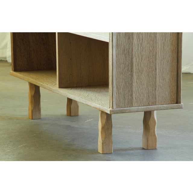 1960s Vintage Danish Oak Bookcase with Sculptural Legs, 1960s For Sale - Image 5 of 18