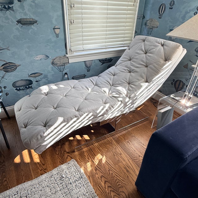 Linen Restoration Hardware Royce Chaise For Sale - Image 8 of 8