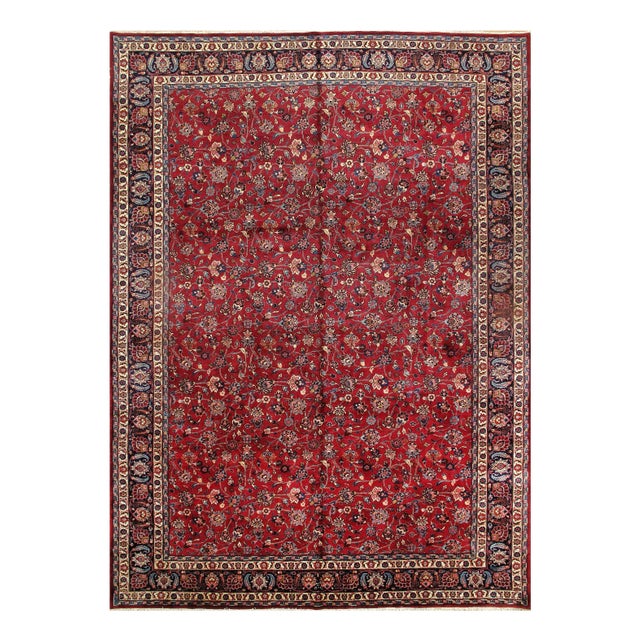 Modern Pasargad Red Fine Persian Mashad Rug- 11'6'' X 15'11'' For Sale - Image 3 of 3
