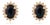 Classic 14k Yellow Gold Stud Earrings With 1.34Ct Blue Sapphire & Diamond Halo- A Pair For Sale