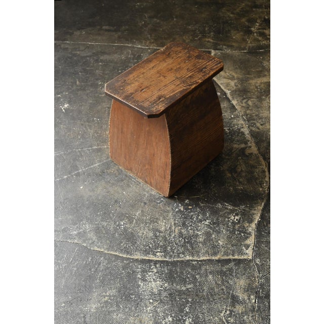 Antique Japanese Wooden Stool / Early 20th Century / Wabi-Sabi Step Stool For Sale - Image 4 of 17