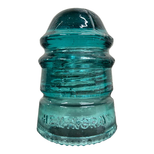 Antique Hemingray 12 Teal Glass Insulator For Sale