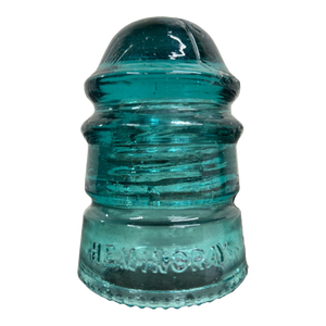 Antique Hemingray 12 Teal Glass Insulator