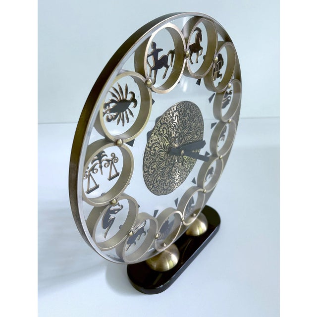 Vintage Zodiac Theme Desktop Clock, 1950s For Sale - Image 15 of 18