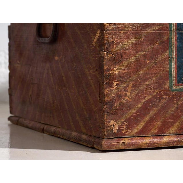 Antique Storage Trunk with Floral Motifs, 1865 For Sale - Image 9 of 18