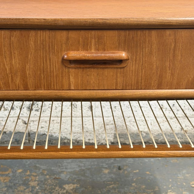 Wood Vintage Danish Modern Teak Nightstand With String Shelf, Circa 1960's Mid Century For Sale - Image 7 of 7