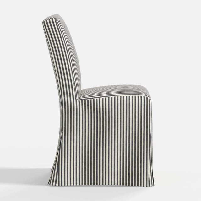 Stoffer Home x Cloth & Company Lindy Slipcover Dining Chair in Jane Stripe Carbon For Sale In Chicago - Image 6 of 7