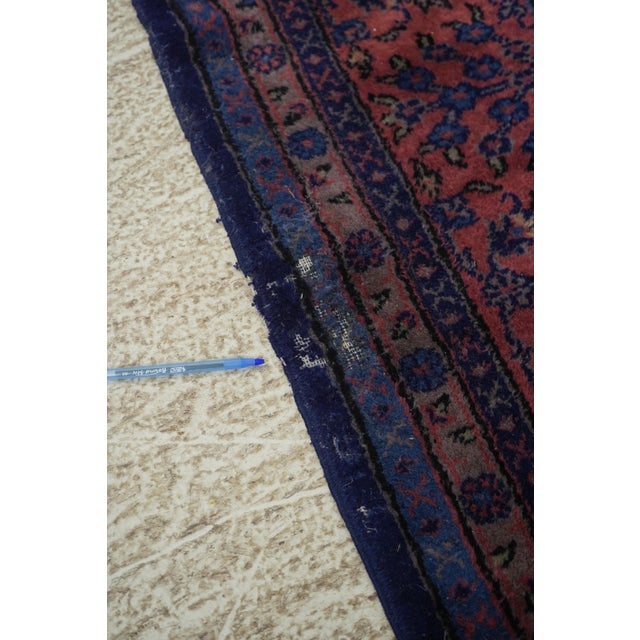 Antique Approx. 8x10 Blue & Red Wool Oriental Rug For Sale - Image 10 of 12