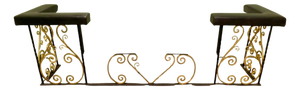 Large Decorative Wrought Iron and Leather Club Fender, 1960