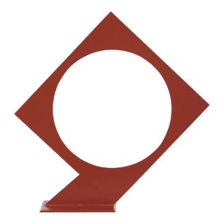 Not a Big Square - Large Steel Geometric Red Sculpture Original Artwork by Granville Beals For Sale