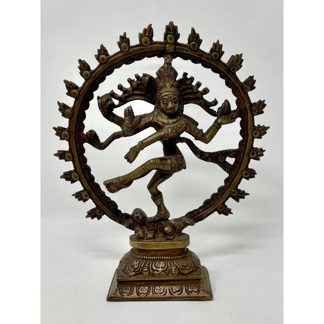Solid brass vintage Shiva statue, dancing Shiva in the sacred dance of creation and destruction. Lord Shiva of the Indian...