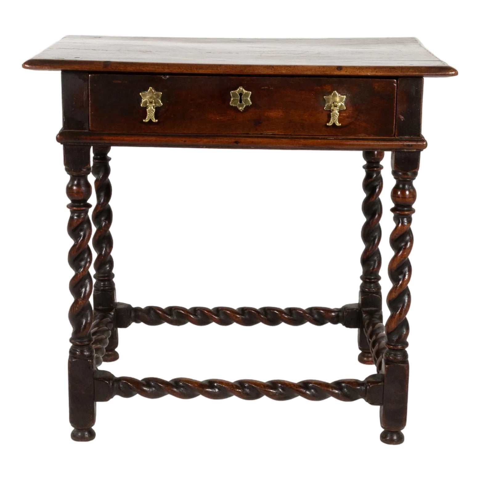 English Oak Side Table With Single Drawer Circa 1720 | Chairish