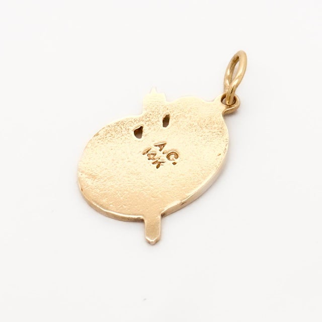 Vintage Signed American Charm Co 14k Gold Artist Palette & Brush Bracelet Charm For Sale - Image 14 of 15