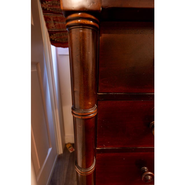 Antique American Empire Revival Mahogany Chest of Drawers With Turned Columns, C. 1900 For Sale - Image 14 of 15