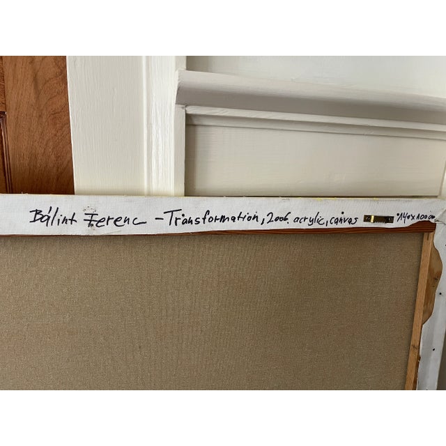 Yellow 2006 "Transformation" Graffiti Pop Art Canvas by Ferenc Balint For Sale - Image 8 of 11