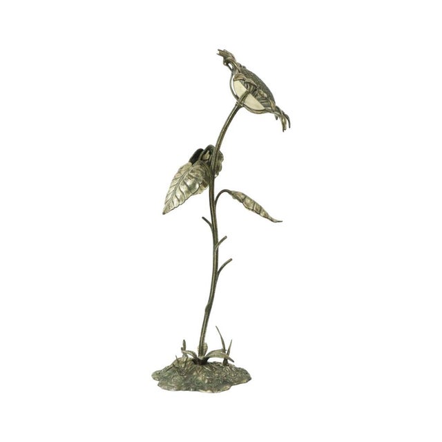 1950s Large Sunflower Ashtray in Silver-Plated Bronze from S. Agudo, 1950s For Sale - Image 5 of 18