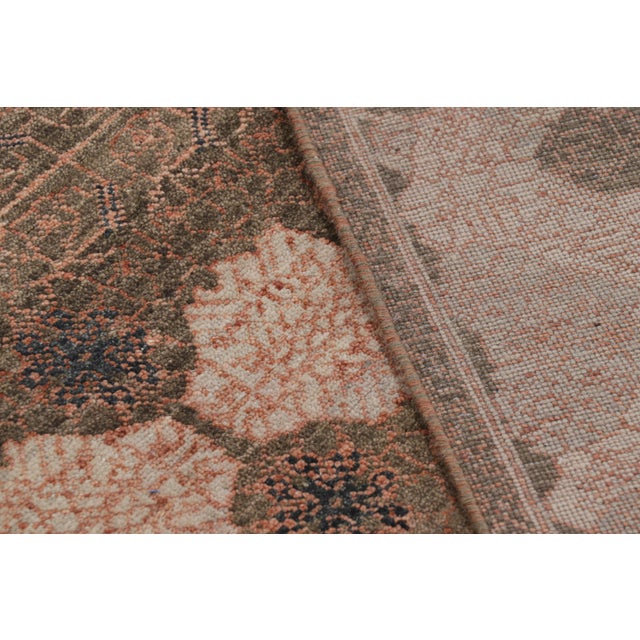 Textile Rug & Kilim’s Modern Block Print Rug in Beige-Brown, with Geometric Patterns - 6x9 For Sale - Image 7 of 7