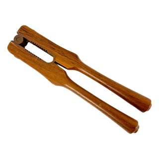 Mid-Century Modern Teak and Brass Nutcracker by Poul Knudsen, 1950s For Sale