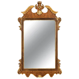 La Barge Italian Burl and Gilt Georgian Style Mirror