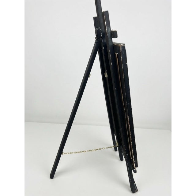 Wood Circa 1850 Victorian Ebonized Tabletop Easel Frame With Faux-Inlay Painted Enamel For Sale - Image 7 of 9