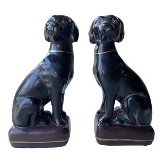 Black Labrador Retriever Bookends - a Pair For Sale