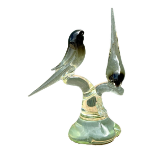 Vintage Italian Glass Lovebirds After Murano
