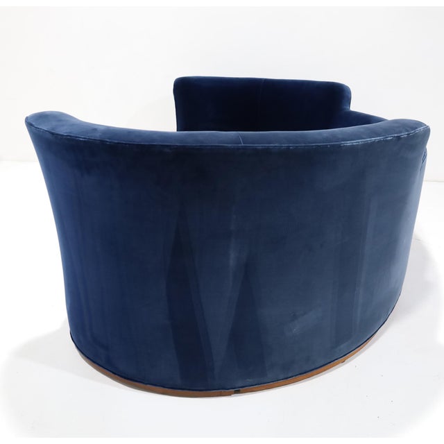 Navy Blue Edward Wormley for Dunbar Oasis Sofa in Navy Blue Velvet For Sale - Image 8 of 8