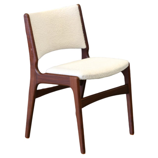 Model 89 Chair in Teak and Bouclé by Erik Buch, 1960s For Sale