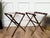 Brown Vintage Italian Foldable Luggage Racks Stands, 1970s, Set of 2 For Sale - Image 8 of 9