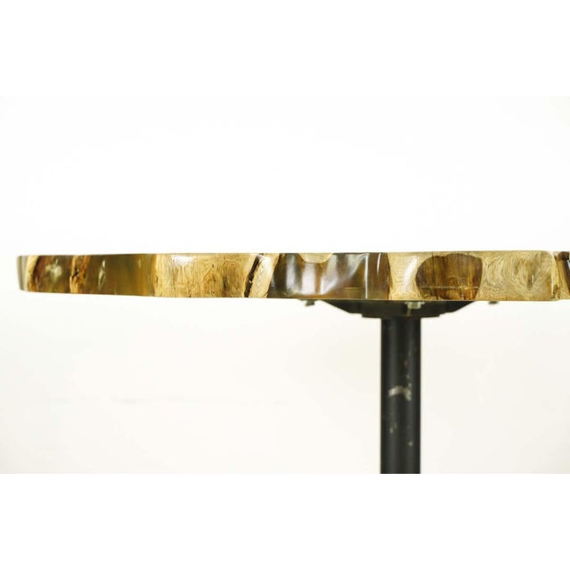 Handcrafted Banyon Wafer Steel Bistro Table For Sale - Image 6 of 9