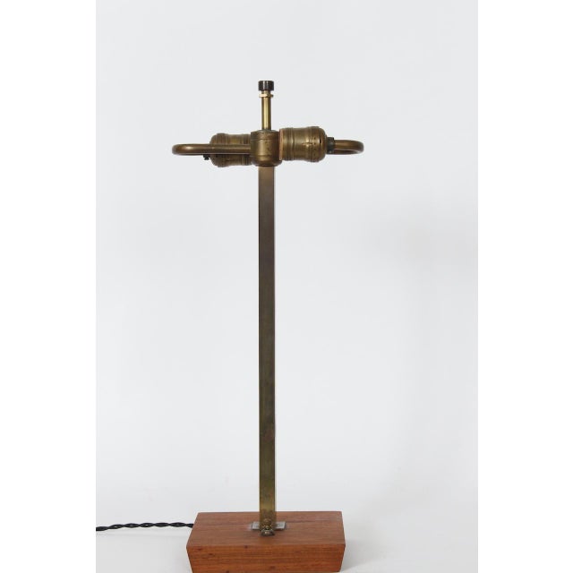 Mid-Century Modern Smaller Nessen Studios Brass & Walnut Table Lamp, C. 1950 For Sale - Image 3 of 12