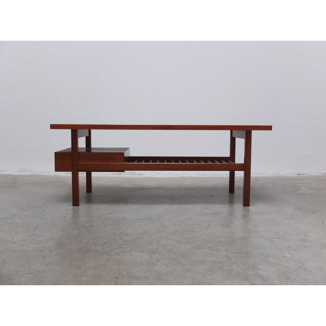 Walnut Coffee Table with Ceramic Tile by Jos De Mey for Van Den Berghe-Pauvers, 1960s For Sale - Image 17 of 18