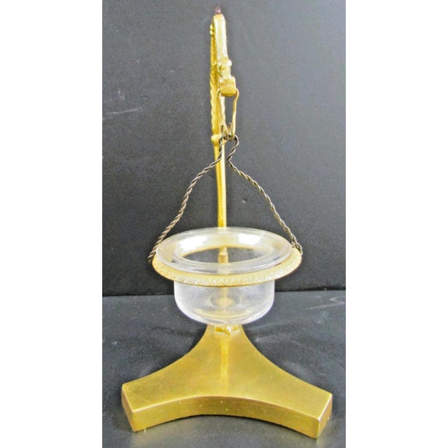 1870s French Empire Gilded Bronze Stylized Swan Night Light Tallow Lamp For Sale - Image 4 of 17