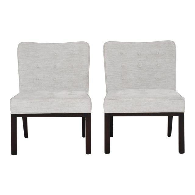 Edward Wormley for Dunbar Slipper Chairs - a Pair For Sale